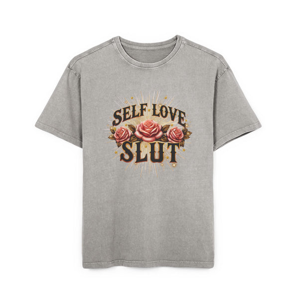 Self Love Slut Acid Washed Oversize Tee