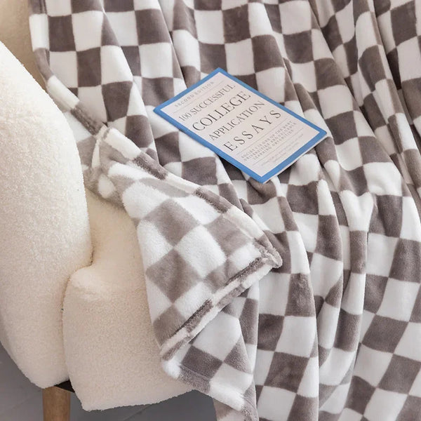 Retro Checkerboard Flannel Throw