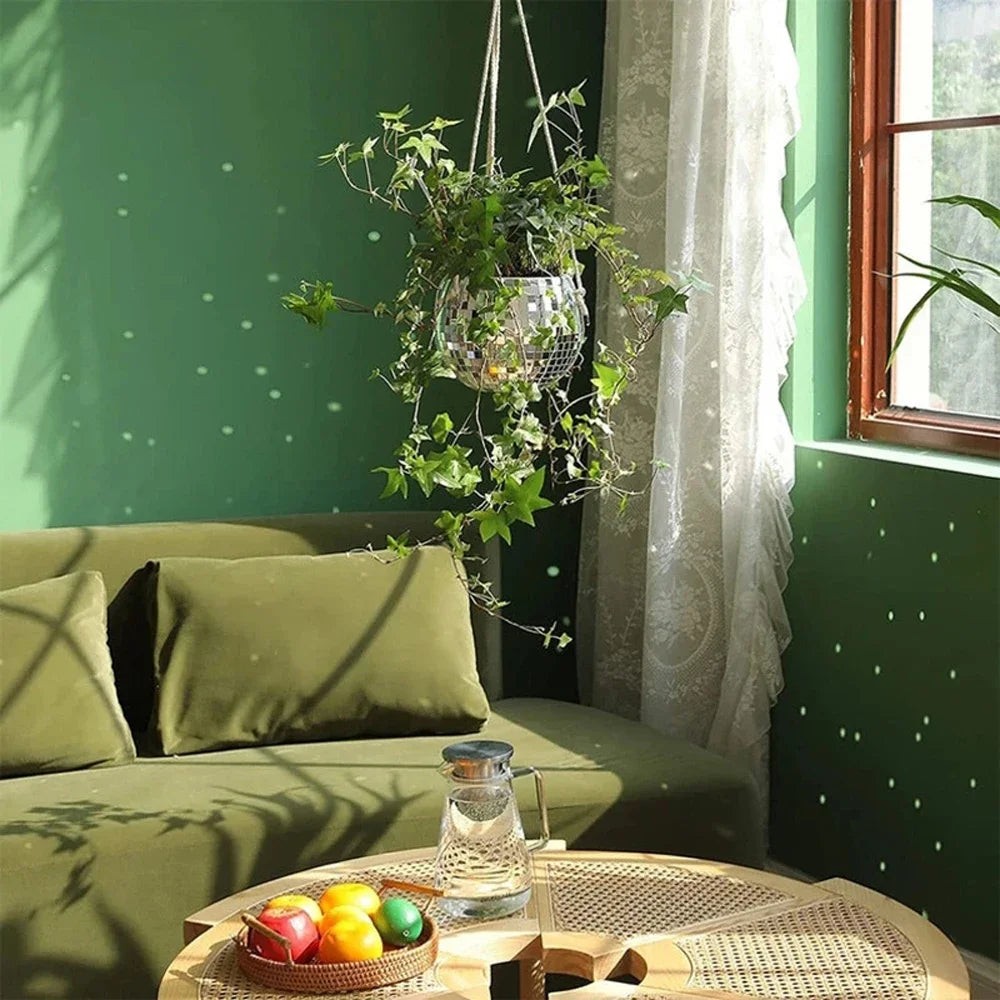 Disco Ball Hanging Planter